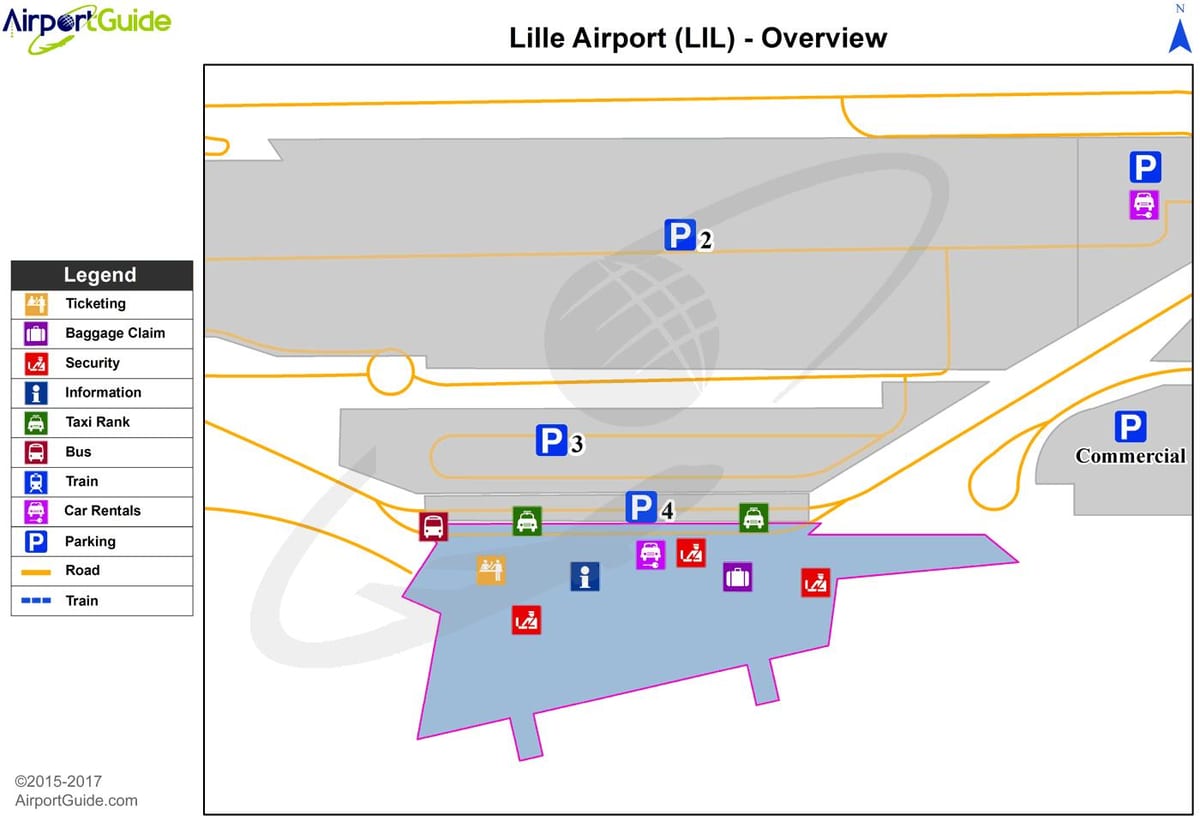 harta e Lille aeroport