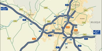 Harta e rrugës Lille